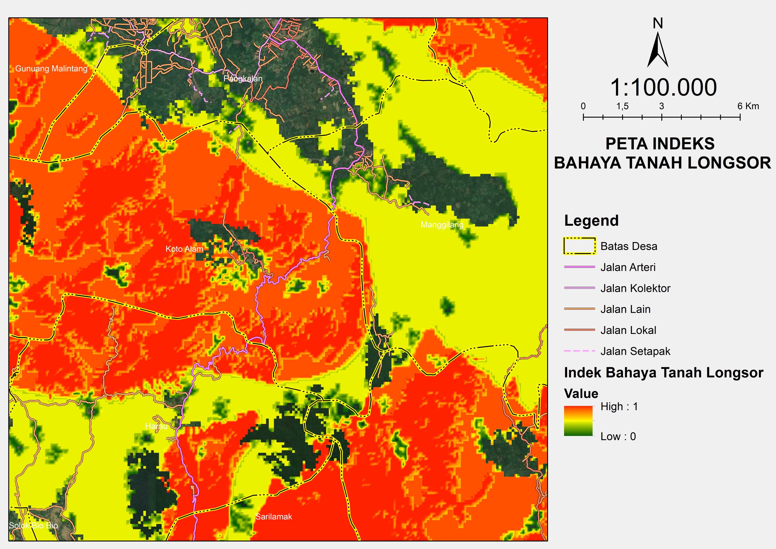 Gambar 1: Peta Indeks Bahaya Longsor