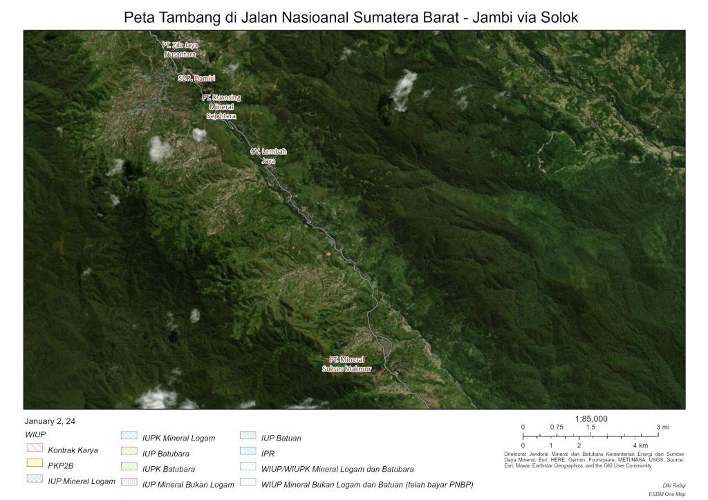 Gambar 6: Peta Tambang di Jalan Nasioanal
