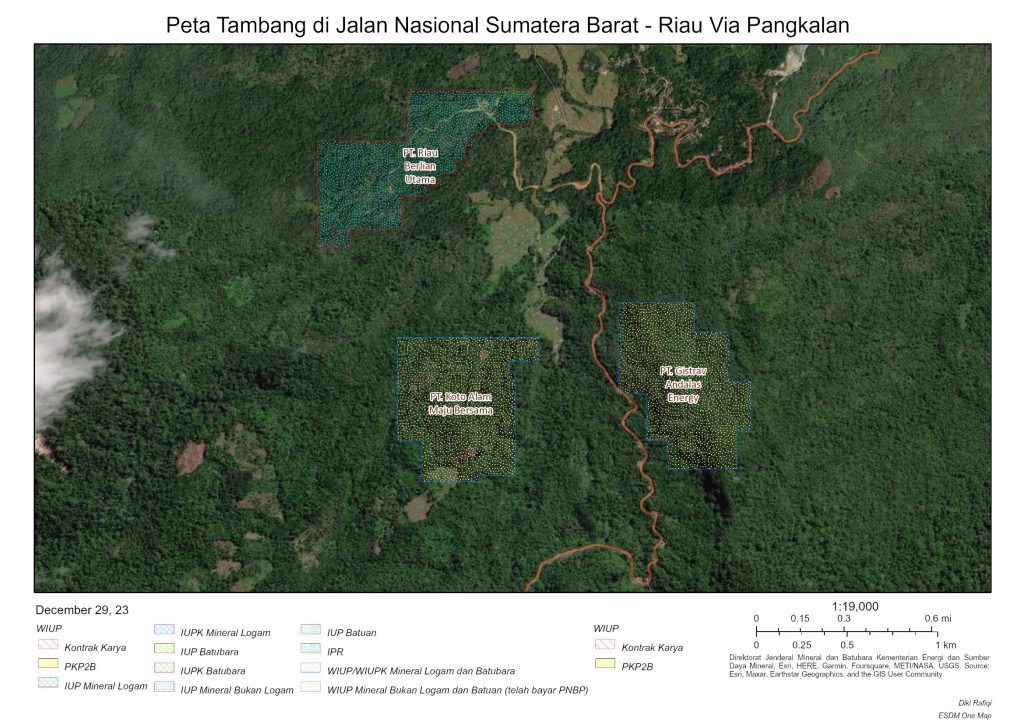 Gambar 5: Peta Tambang PT. Riau Tambang Utama, PT. Koto Alam Maju Bersama, dan PT. Gistrav Andalas Energy