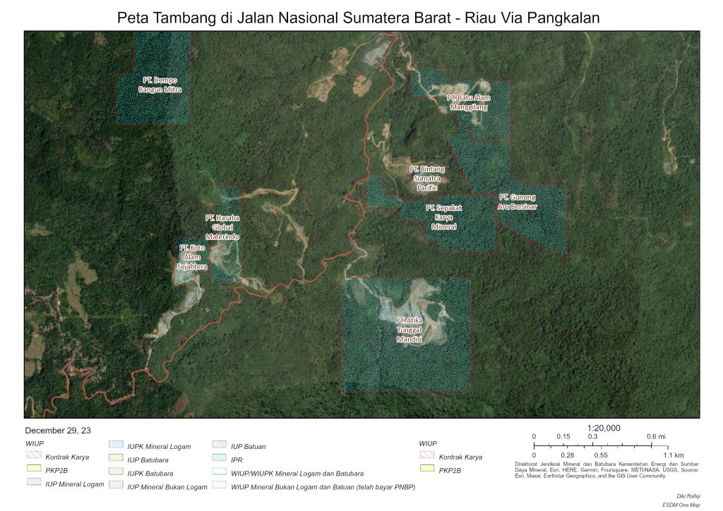 Gambar 4: Peta Tambang PT. Atika Tunggal Mandiri, PT. Koto Alam Sejahtera, PT. Hasaba Global Masterino, PT. Sepakat Karya Mandiri, PT. Bintang Sumatera Pacific, PT. Gunung Aru Bersinar, PT. Batu Alam Manggilang, dan PT. Dempo Bangun Mitra