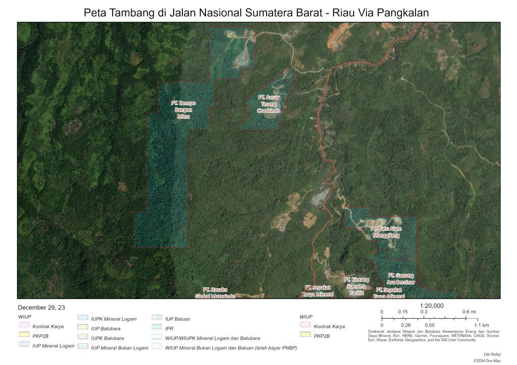 Gambar 3: Peta Tambang PT. Dempo Bangun Mitra, PT. Ansar Terang Crushindo, dan PT. Batu Alam Manggilang